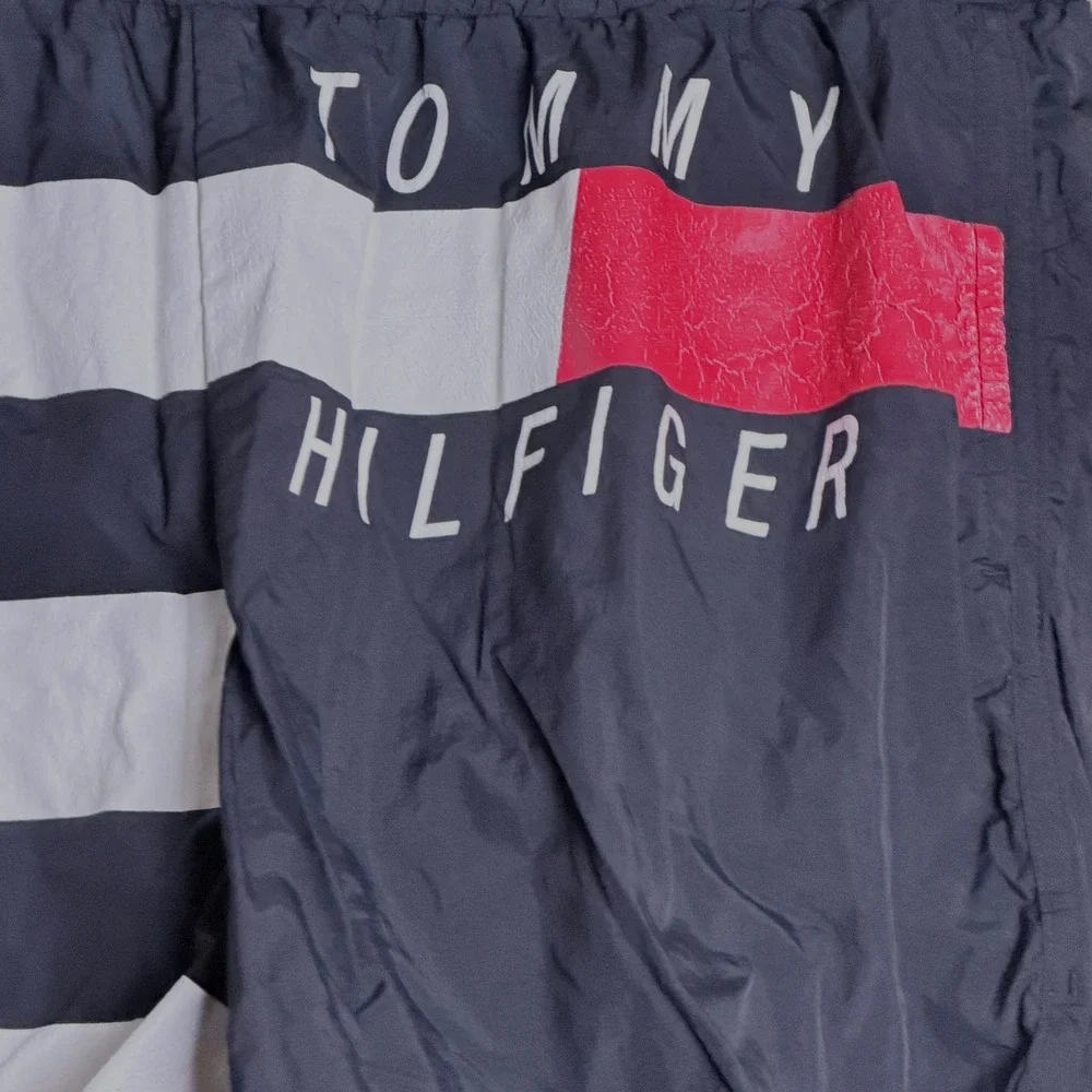 Tommy Hilfiger Sport Shorts Men L Black Lined Swim Activewear Retro Vintage Gym